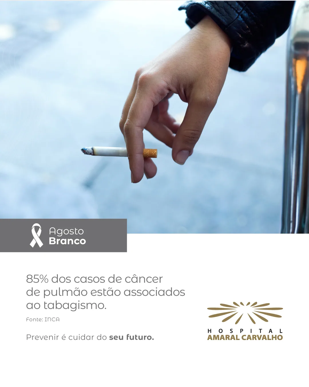 Agosto Branco alerta para o câncer de pulmão