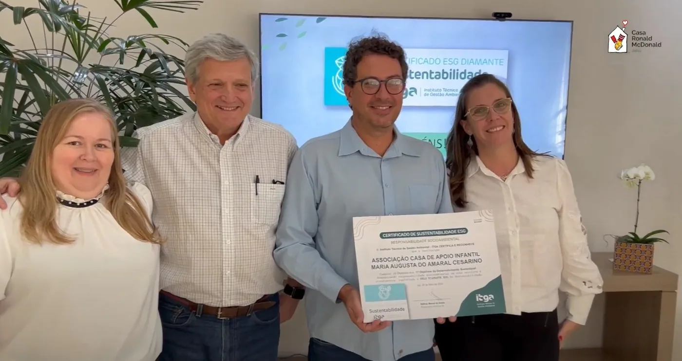 Casa Ronald Jahu recebe a Certificação ESG de Sustentabilidade