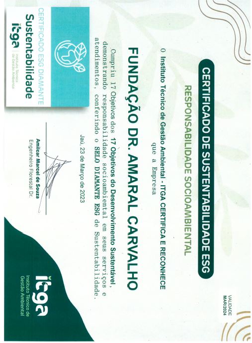 fundacao-amaral-carvalho-recebe-certificado-de-sustentabilidade - Acao Comunicativa